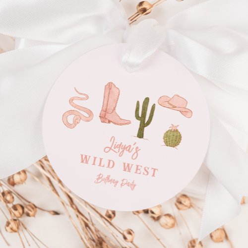 Cowgirl Pink Birthday Party Wild West Favor Tags