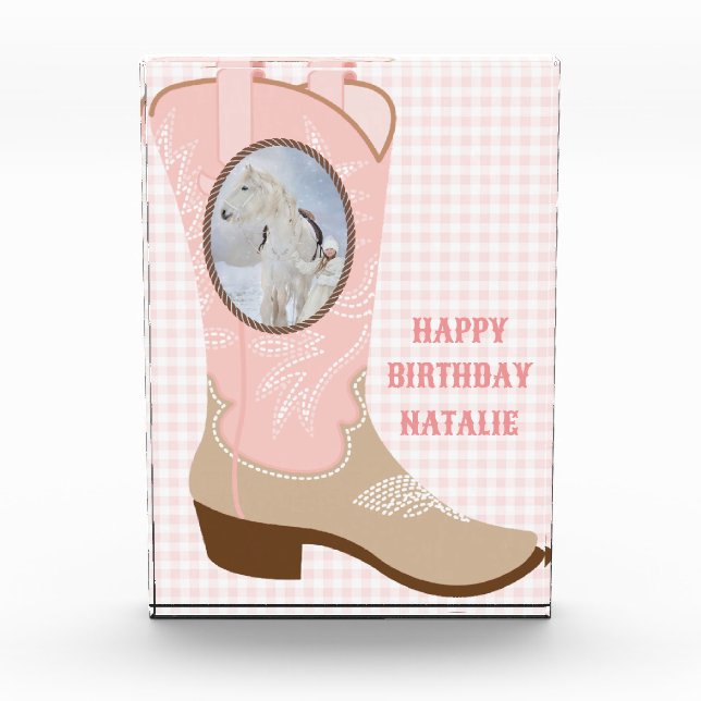 Cowgirl Pink Boot Photo Frame (Front)