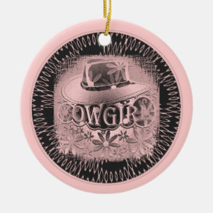 Cowgirl Pink Ceramic Ornament
