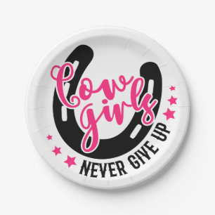 Cowgirl Pink Cowboy Boots Western Country Party Paper Plates