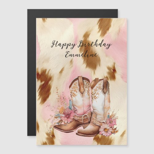 Cowgirl Pink Cream Brown Cowhide Hat  Boots