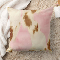 Cowgirl Pink Cream Brown Cowhide 