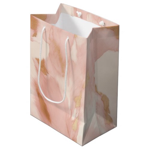 Cowgirl Pink Cream Brown Gold Cowhide  Medium Gift Bag