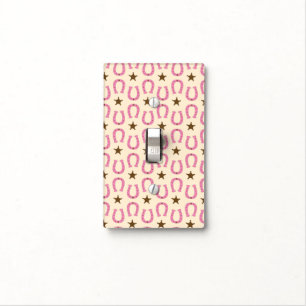 Cowgirl Pink Horseshoe Sheriff Star Country Texas Light Switch Cover