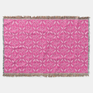 Cowgirl Pink Paisley pattern throw blanket