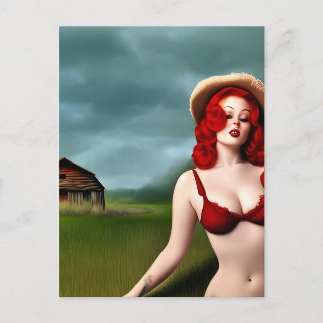 Cowgirl Pinup Postcard (Front)