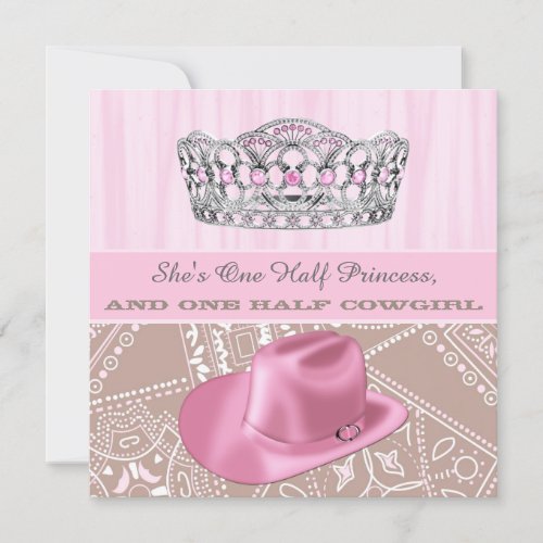 Cowgirl Princess Baby Shower Personalized Invites