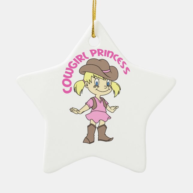 COWGIRL PRINCESS CERAMIC ORNAMENT (Front)