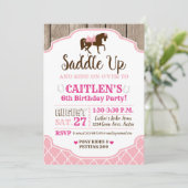 Cowgirl Princess Saddle Up Pony Birthday Invitation (Standing Front)