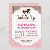 Cowgirl Princess Saddle Up Pony Birthday Invitation (Front/Back)