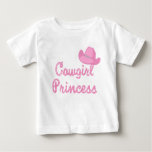 Cowgirl Princess Text With Hat Baby T-shirt at Zazzle