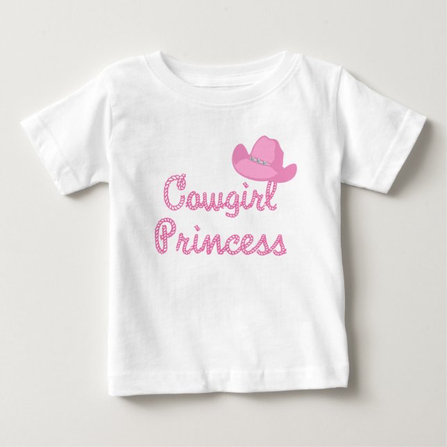 Cowgirl Princess Text With Hat Baby T-Shirt (Front)