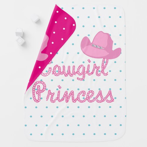 Cowgirl Princess Text With Hat Swaddle Blanket