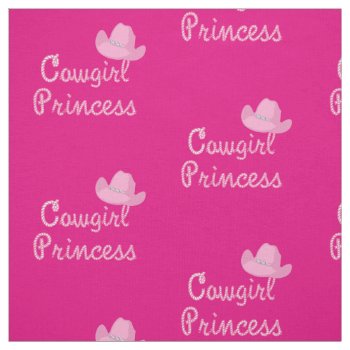 Cowgirl Princess With Pink Hat Fabric by RODEODAYS at Zazzle