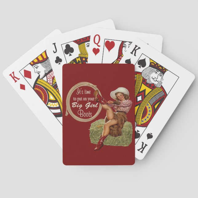 Cowgirl Put On You Big Boots Poker Cards (Back)