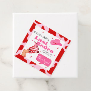 Cowgirl Red & Pink Last Rodeo Bachelorette Party Favor Tags