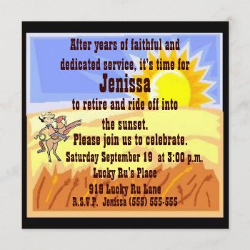 Cowgirl Retirement Party Invitation by mjakubo434 at Zazzle