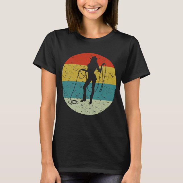 cowgirl retro vintage  silhouette 70s T-Shirt (Front)