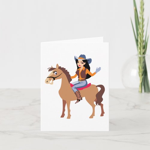 Cowgirl Riding A Horse Note Cards