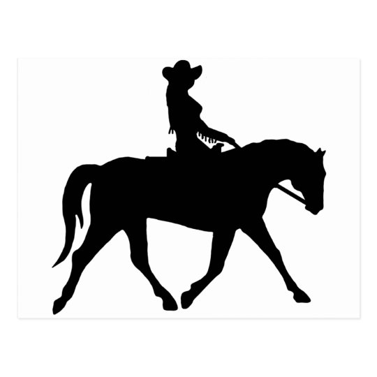 Download Cowgirl Riding Her Horse Postcard | Zazzle.com