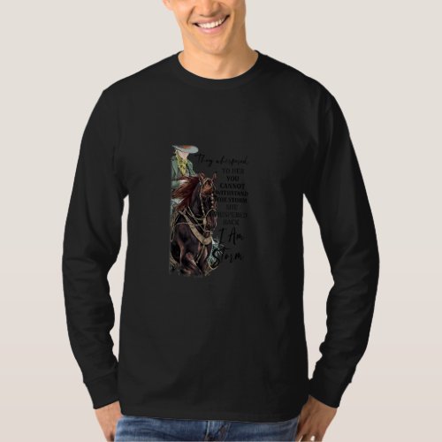 Cowgirl Riding Horse Im The Storm Western Country T_Shirt