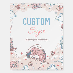Cowgirl Rodeo Baby Shower Custom Sign