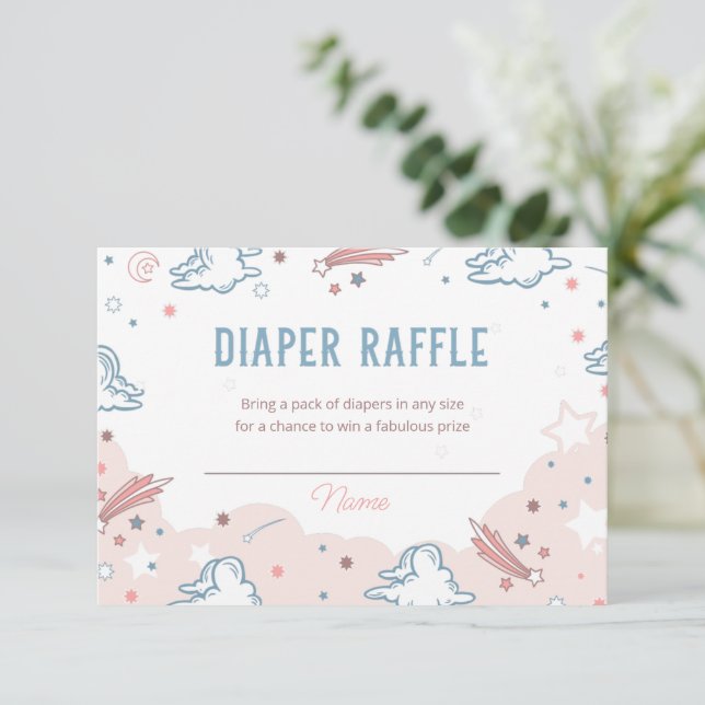 Cowgirl Rodeo Baby Shower Diaper Raffle Card (Standing Front)