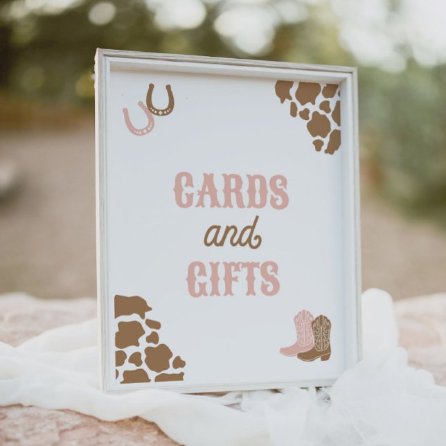 Cowgirl Rodeo Birthday Party Cards and Gifts Sign (Creator Uploaded)