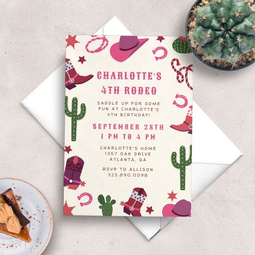 Cowgirl Rodeo Western Birthday Party Invitation