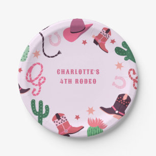 Cowgirl Rodeo Western Birthday Party Paper Plates