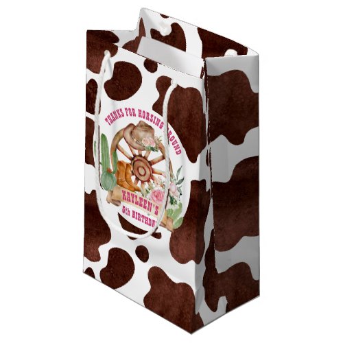Cowgirl rodeo western birthday personalized small gift bag