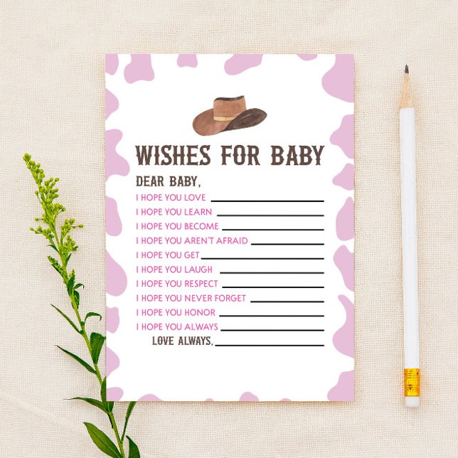 Cowgirl Rodeo Wishes For Baby Shower Activity Stationery (Creator Uploaded)