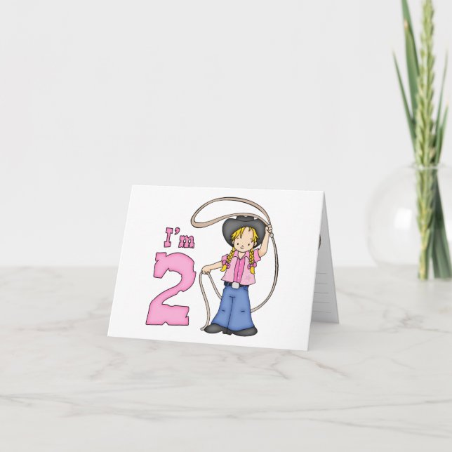 Cowgirl Roper 2nd Birthday Fill-in Invitation (Front)