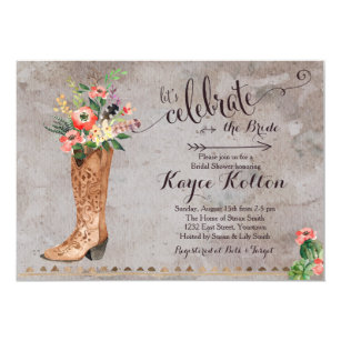 Cowgirl Themed Bridal Shower Invitations 2