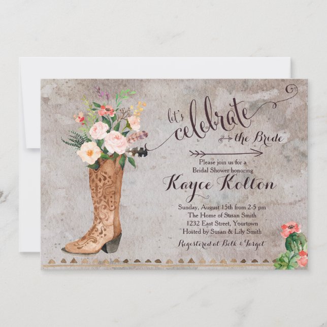 Cowgirl Rustic Bridal Shower Invitation (Front)