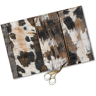 Cowgirl Rustic Western Country Wood Decoupage Tissue Paper