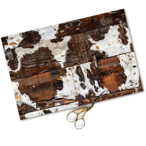  Cowgirl Rustic Western Country Wood Decoupage Tissue Paper