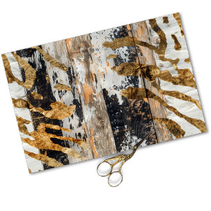 Cowgirl Rustic Western Country Wood Decoupage Tissue Paper