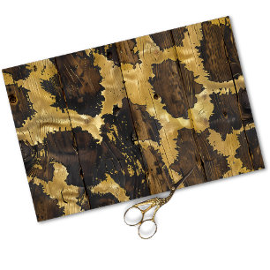 Cowgirl Rustic Western Country Wood Decoupage Tissue Paper