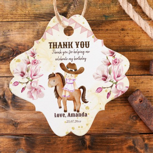 Cowgirl saddle up birthday thank you  favor tags