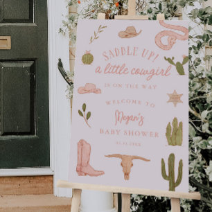 Cowgirl Saddle Up Welcome Sign