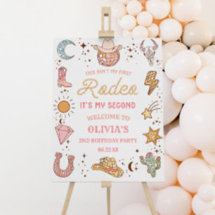 Cowgirl Second Rodeo Birthday Party Welcome Sign