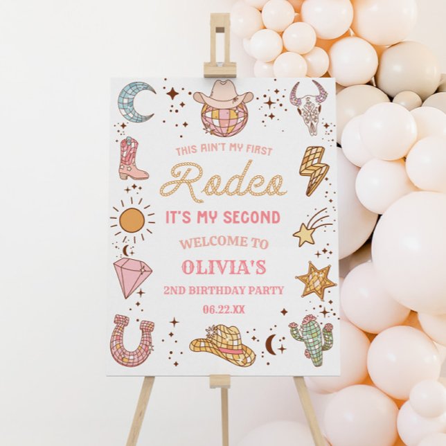 Cowgirl Second Rodeo Birthday Party Welcome Sign (Creator Uploaded)