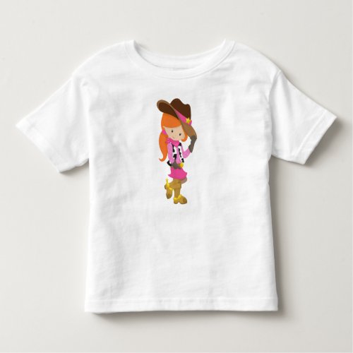 Cowgirl Sheriff Western Country Orange Hair Toddler T_shirt