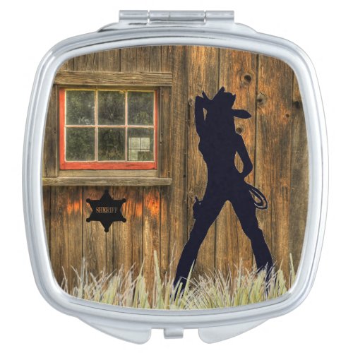 Cowgirl SilhouetteMonogram _ Compact Mirror