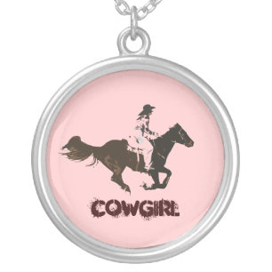 cowgirl silver plated necklace