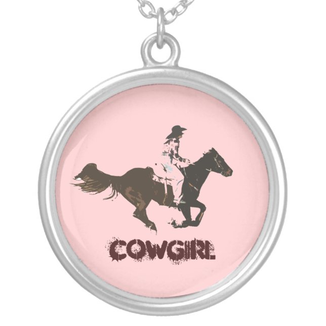 cowgirl silver plated necklace (Front)