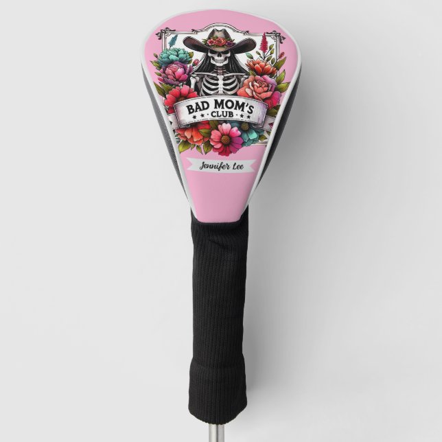Cowgirl Skeleton Mom Personalized Golf Head Cover (Front)