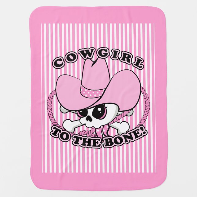 Cowgirl Skull Baby Blanket (Front)