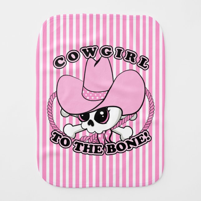Cowgirl Skull Burp Cloth (Front)